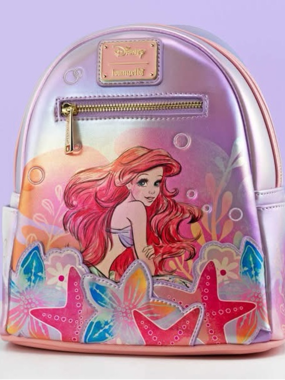 Loungefly Ariel Iridescent Pink & Purple Mini Backpack
